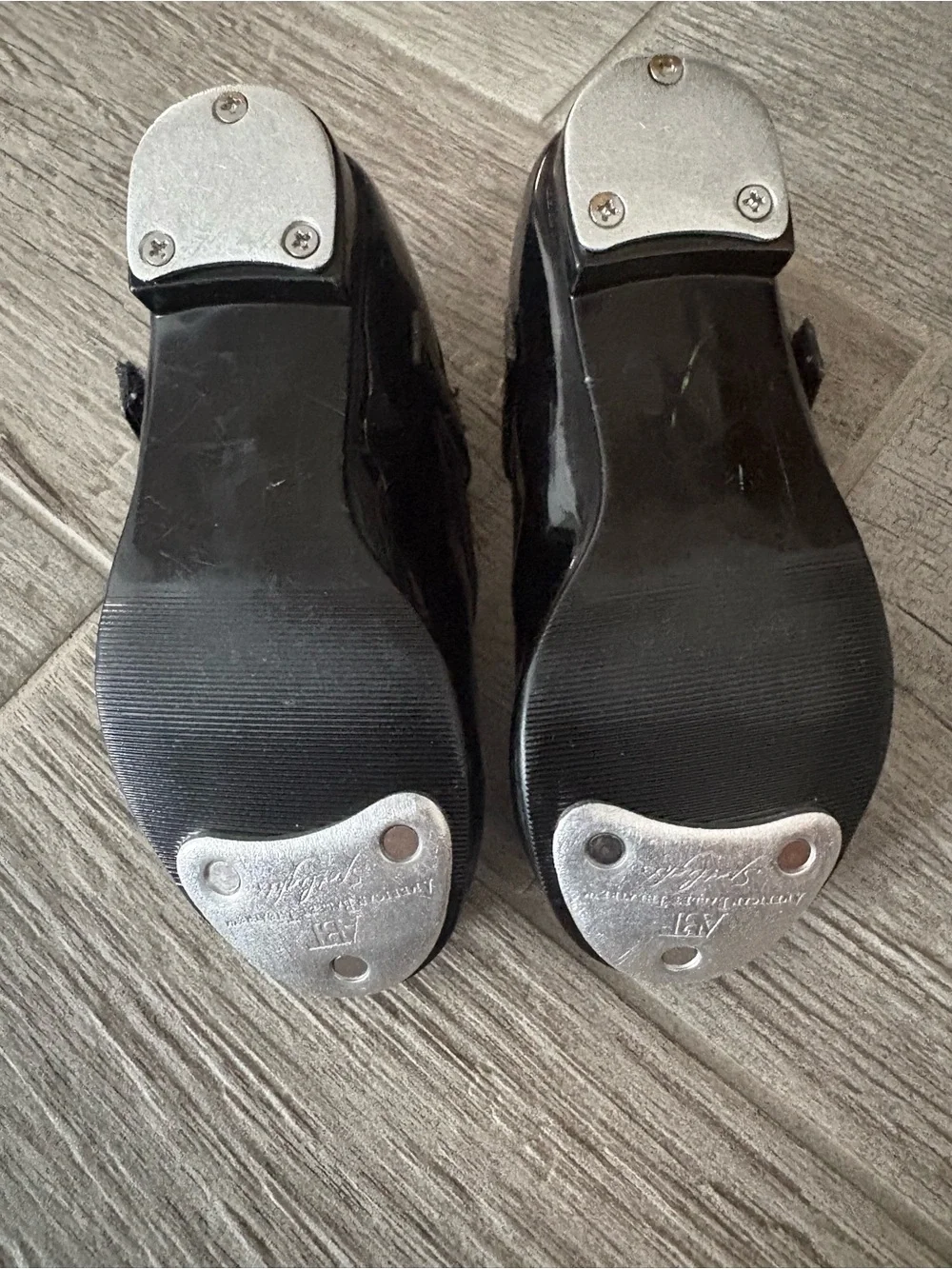 Girls Black Patent Mary Jane Tap Shoes